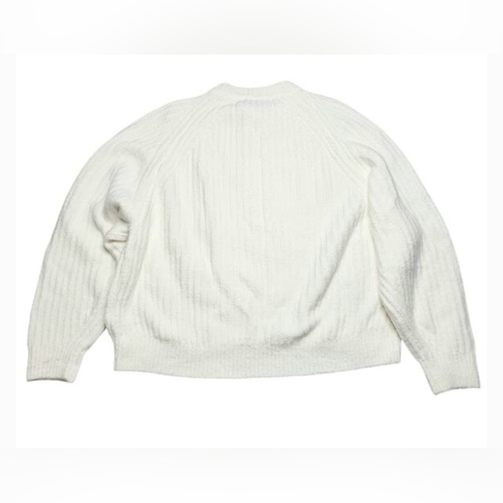 Madewell Ivory Cream Ribbed‎ Knit Sweater | Cozy Soft Minimalist Capsule Staple - Picture 4 of 9